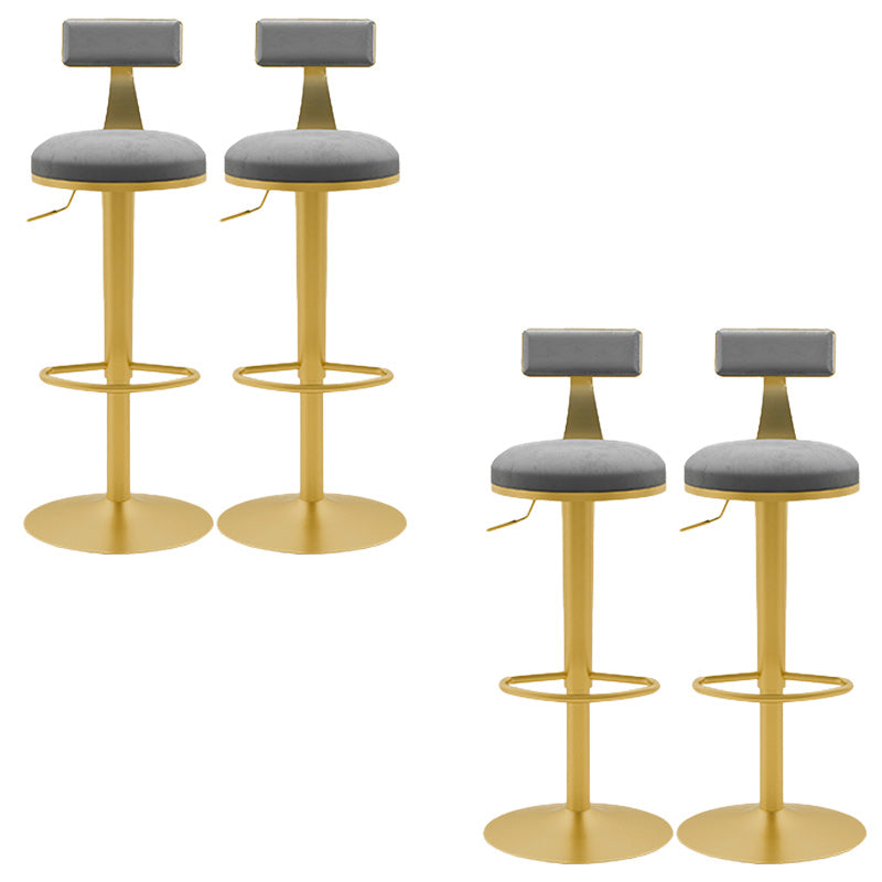 Glam Rotatable Backrest Counter Stool Steel Cafe Bar Stool with Cushion and Pedal