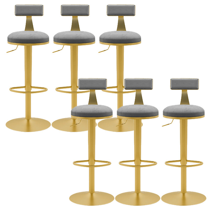 Glam Rotatable Backrest Counter Stool Steel Cafe Bar Stool with Cushion and Pedal