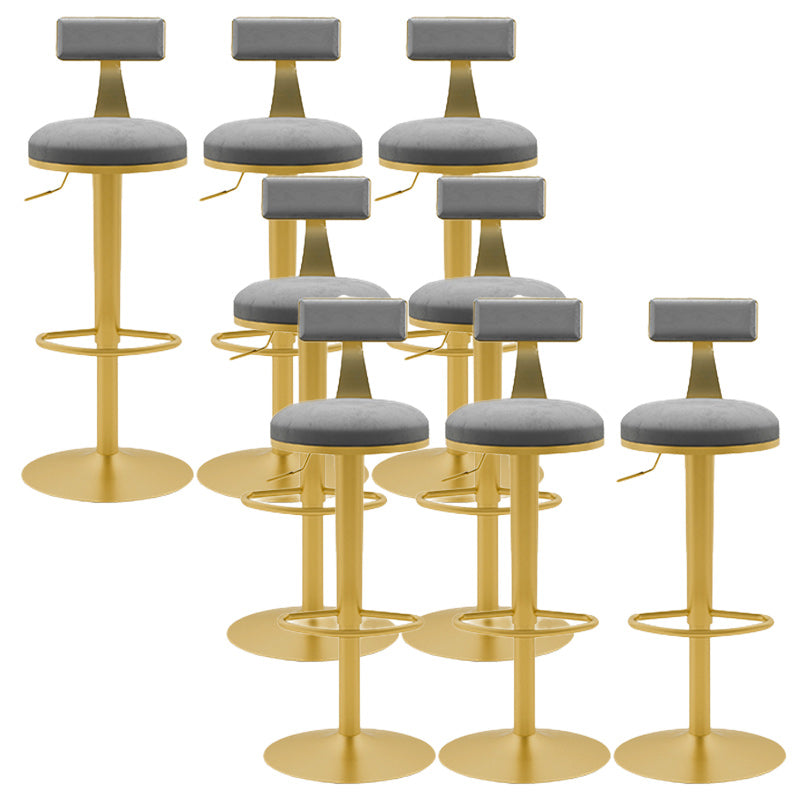 Glam Rotatable Backrest Counter Stool Steel Cafe Bar Stool with Cushion and Pedal