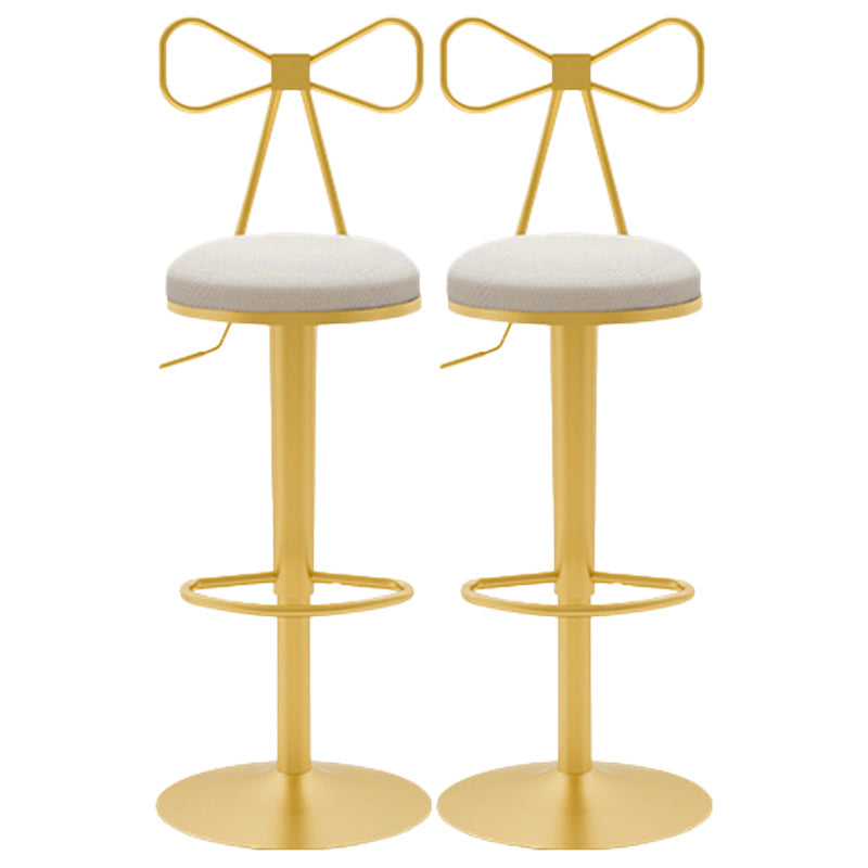 Glam Rotatable Backrest Counter Stool Steel Cafe Bar Stool with Cushion and Pedal