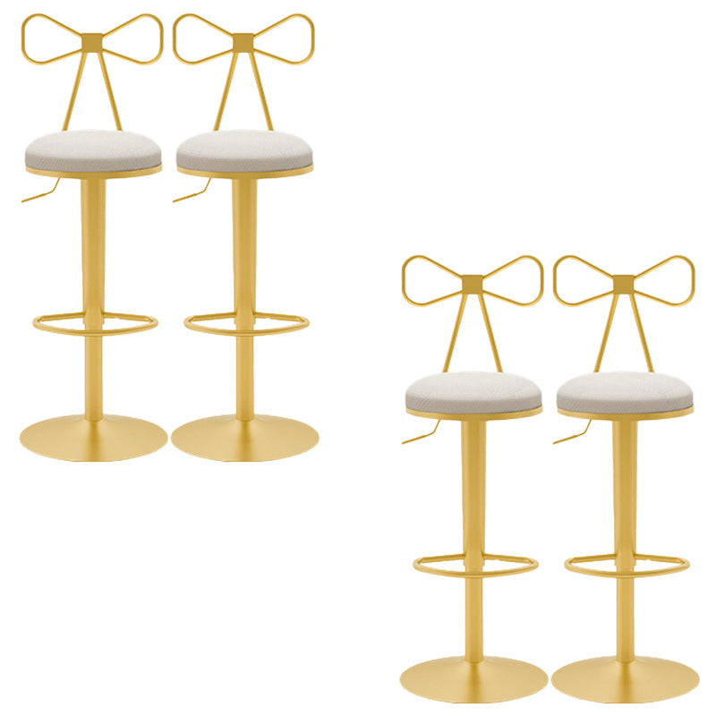 Glam Rotatable Backrest Counter Stool Steel Cafe Bar Stool with Cushion and Pedal