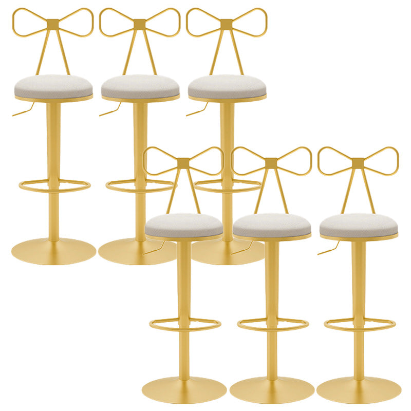 Glam Rotatable Backrest Counter Stool Steel Cafe Bar Stool with Cushion and Pedal