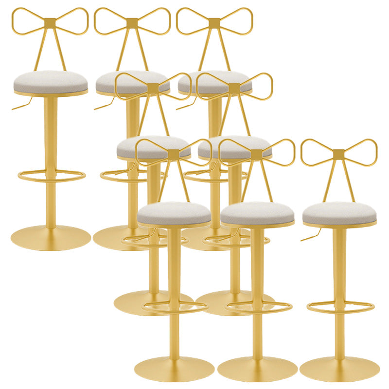 Glam Rotatable Backrest Counter Stool Steel Cafe Bar Stool with Cushion and Pedal