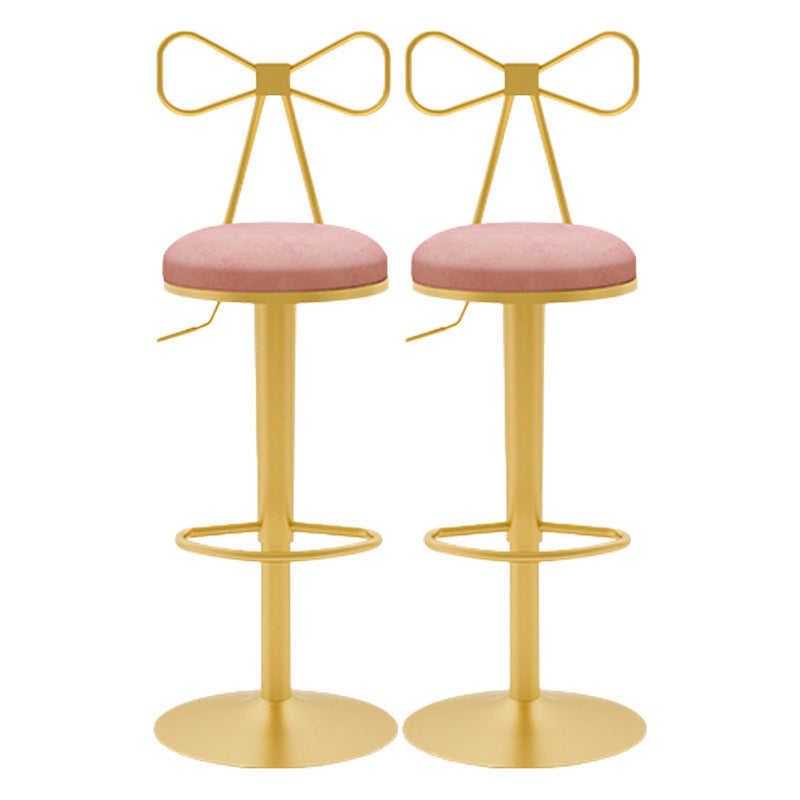 Glam Rotatable Backrest Counter Stool Steel Cafe Bar Stool with Cushion and Pedal