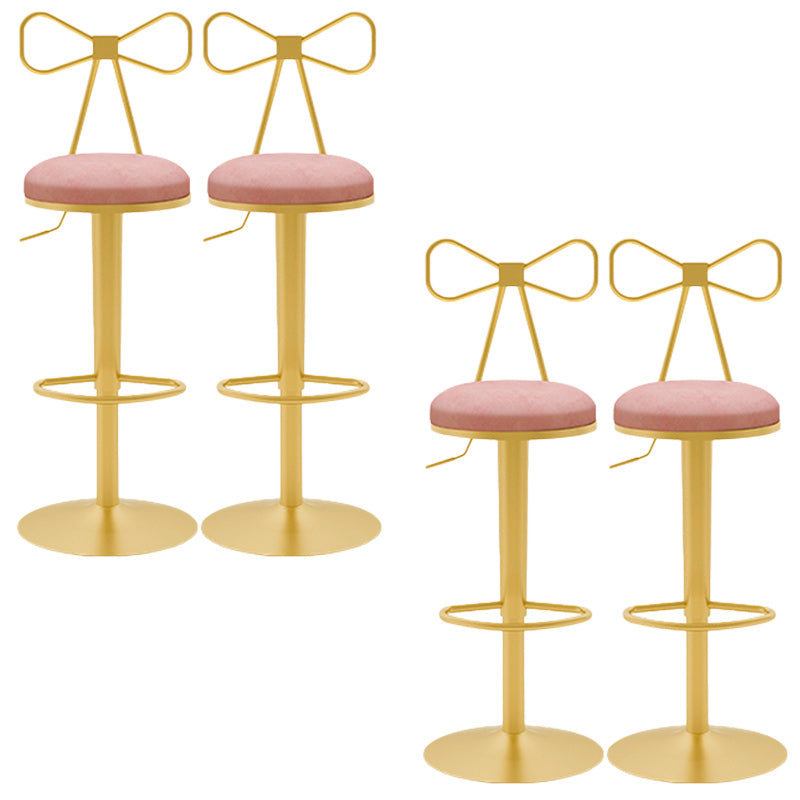 Glam Rotatable Backrest Counter Stool Steel Cafe Bar Stool with Cushion and Pedal