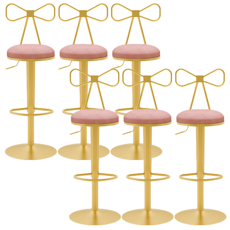 Glam Rotatable Backrest Counter Stool Steel Cafe Bar Stool with Cushion and Pedal