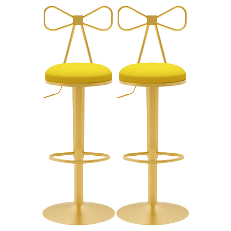 Glam Rotatable Backrest Counter Stool Steel Cafe Bar Stool with Cushion and Pedal