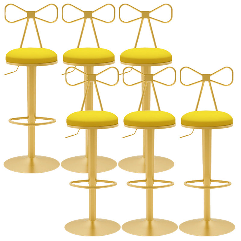 Glam Rotatable Backrest Counter Stool Steel Cafe Bar Stool with Cushion and Pedal