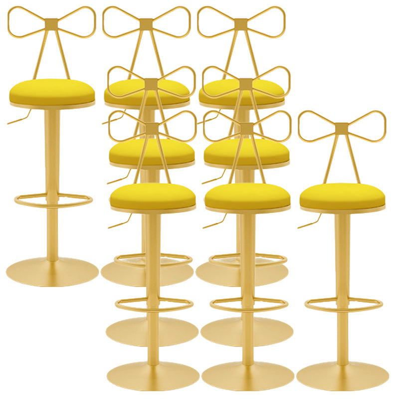 Glam Rotatable Backrest Counter Stool Steel Cafe Bar Stool with Cushion and Pedal