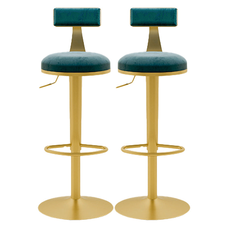 Glam Rotatable Backrest Counter Stool Steel Cafe Bar Stool with Cushion and Pedal