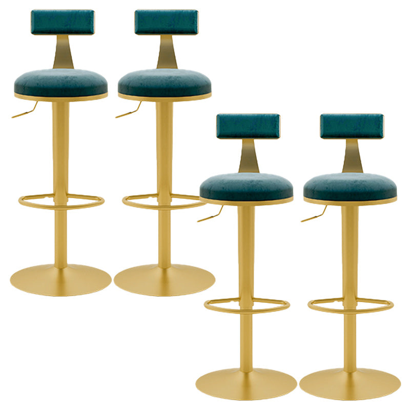 Glam Rotatable Backrest Counter Stool Steel Cafe Bar Stool with Cushion and Pedal