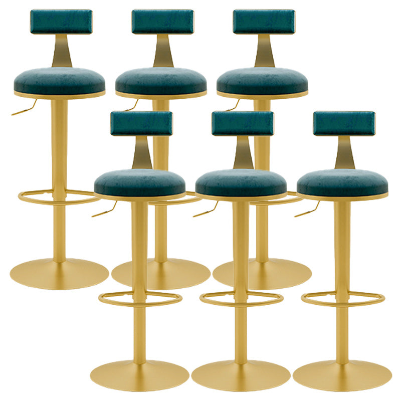 Glam Rotatable Backrest Counter Stool Steel Cafe Bar Stool with Cushion and Pedal