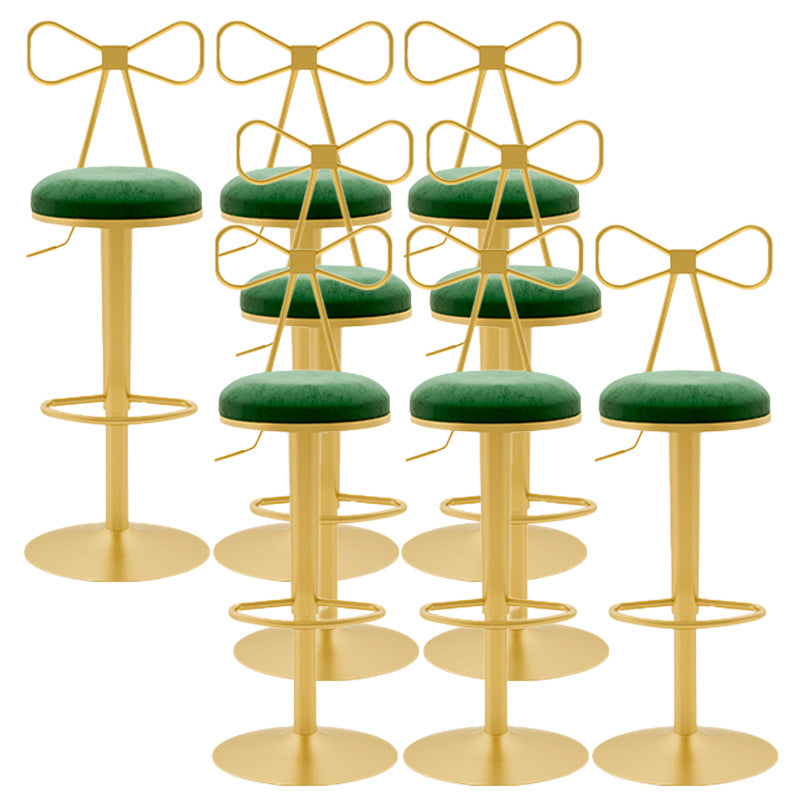 Glam Rotatable Backrest Counter Stool Steel Cafe Bar Stool with Cushion and Pedal