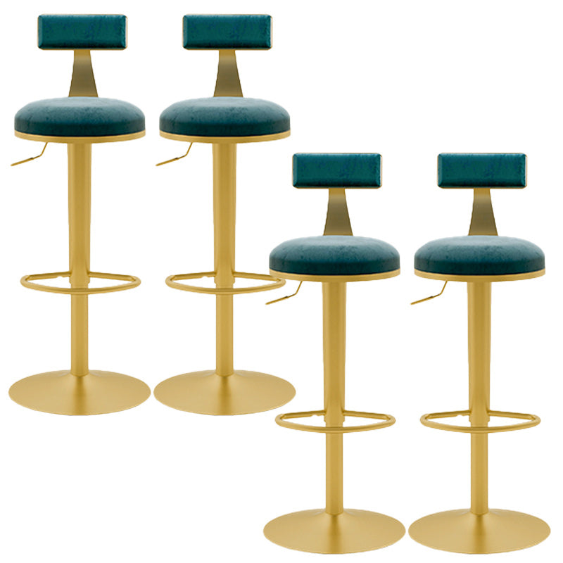 Glam Rotatable Backrest Counter Stool Steel Cafe Bar Stool with Cushion and Pedal