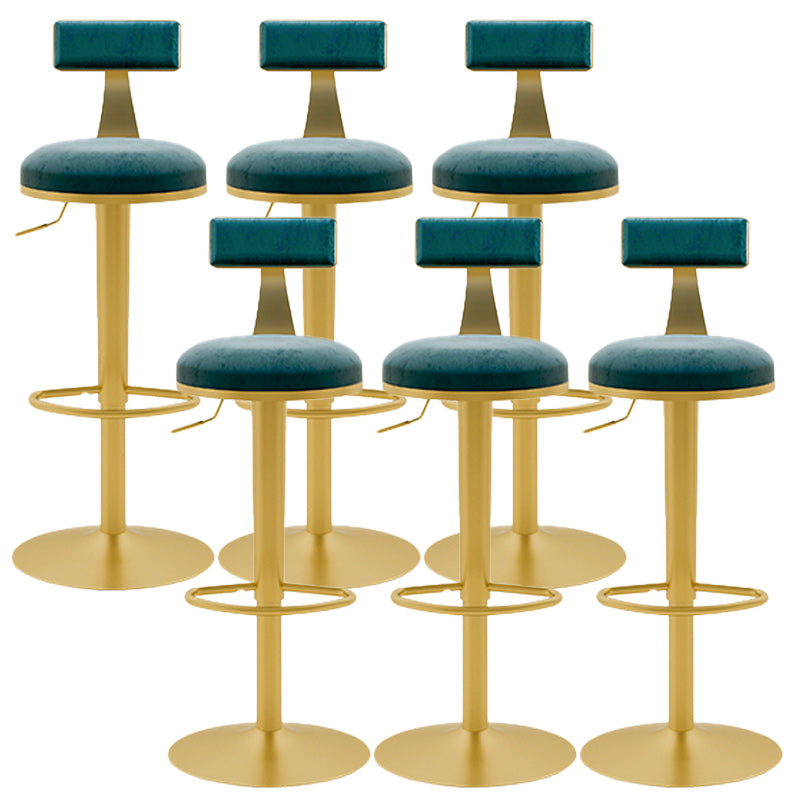 Glam Rotatable Backrest Counter Stool Steel Cafe Bar Stool with Cushion and Pedal