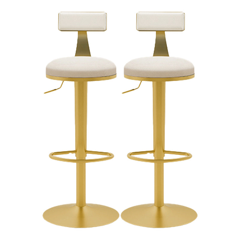 Glam Rotatable Backrest Counter Stool Steel Cafe Bar Stool with Cushion and Pedal