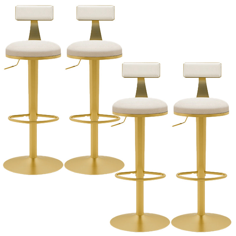 Glam Rotatable Backrest Counter Stool Steel Cafe Bar Stool with Cushion and Pedal