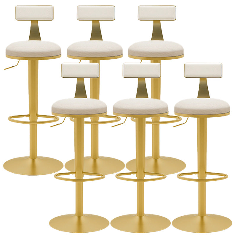 Glam Rotatable Backrest Counter Stool Steel Cafe Bar Stool with Cushion and Pedal