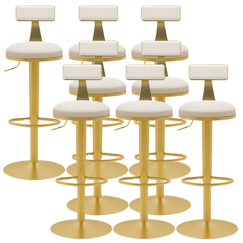 Glam Rotatable Backrest Counter Stool Steel Cafe Bar Stool with Cushion and Pedal