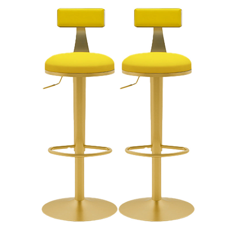 Glam Rotatable Backrest Counter Stool Steel Cafe Bar Stool with Cushion and Pedal