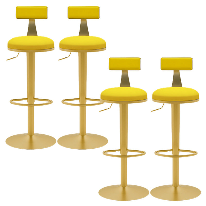 Glam Rotatable Backrest Counter Stool Steel Cafe Bar Stool with Cushion and Pedal