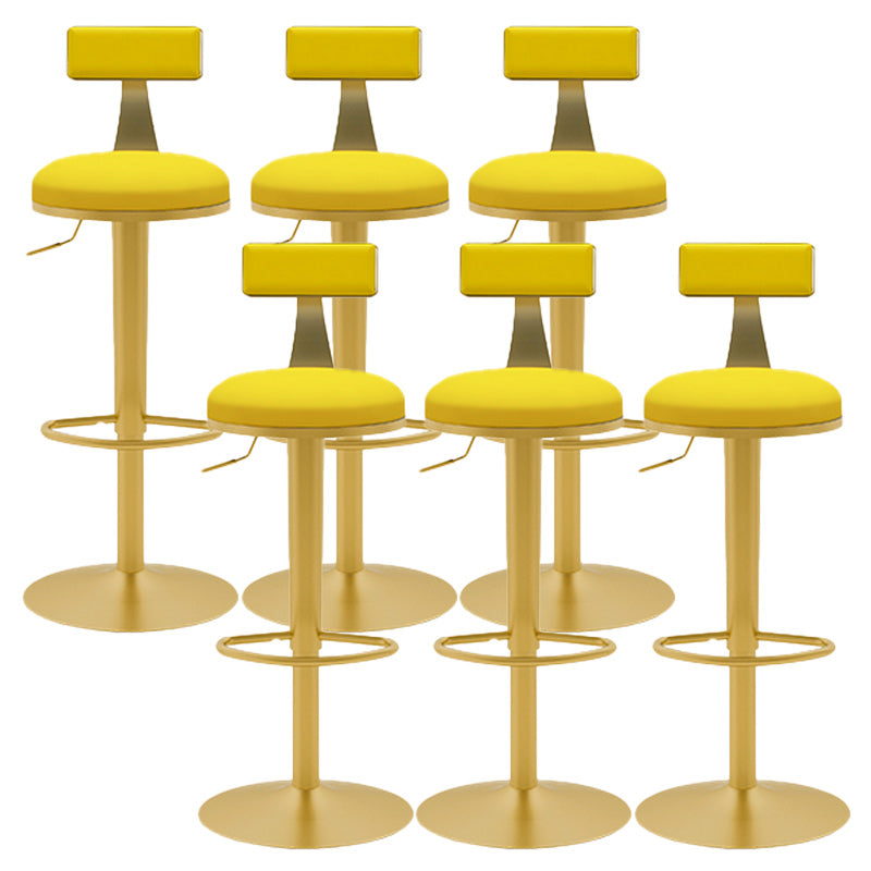 Glam Rotatable Backrest Counter Stool Steel Cafe Bar Stool with Cushion and Pedal