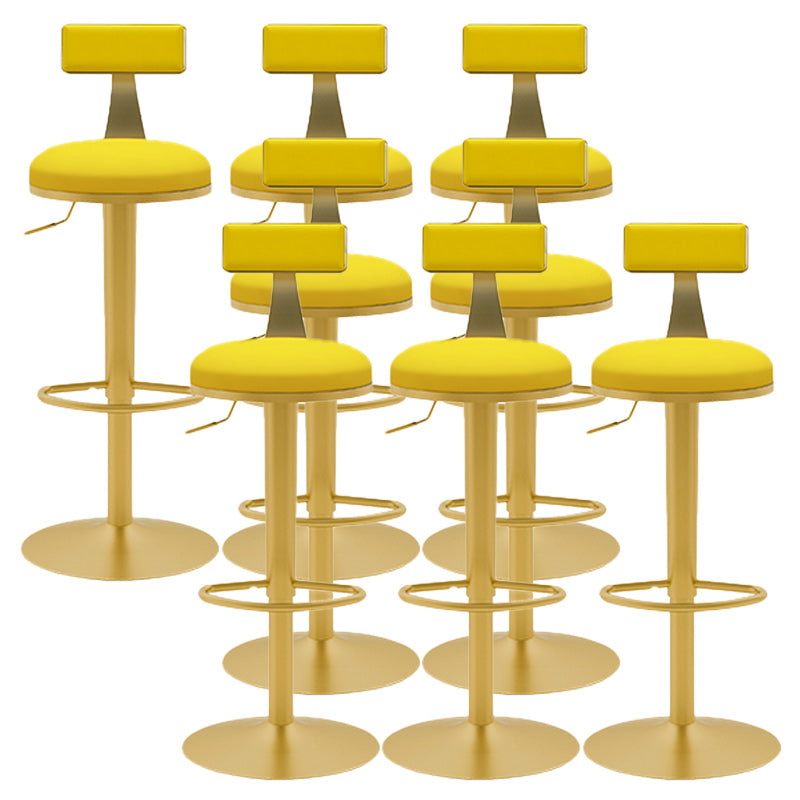 Glam Rotatable Backrest Counter Stool Steel Cafe Bar Stool with Cushion and Pedal