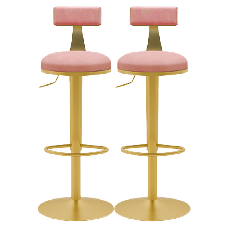 Glam Rotatable Backrest Counter Stool Steel Cafe Bar Stool with Cushion and Pedal