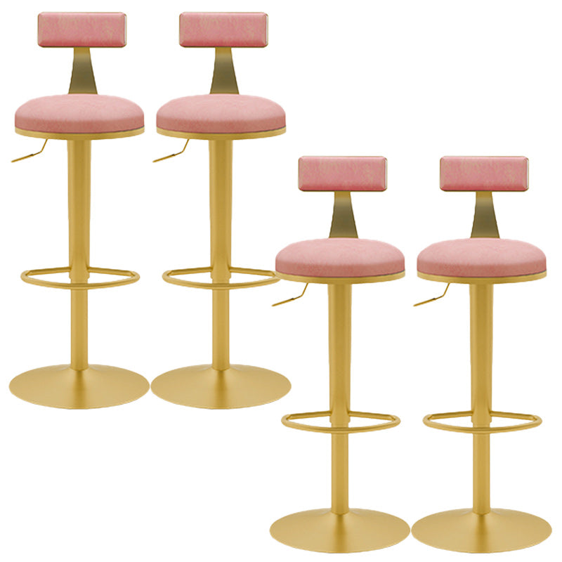 Glam Rotatable Backrest Counter Stool Steel Cafe Bar Stool with Cushion and Pedal