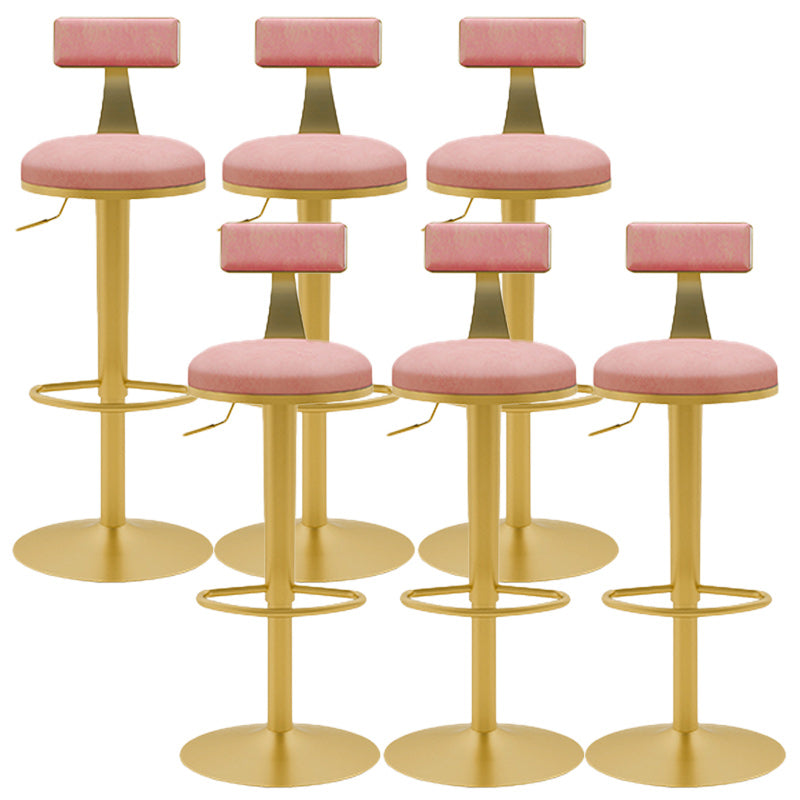 Glam Rotatable Backrest Counter Stool Steel Cafe Bar Stool with Cushion and Pedal