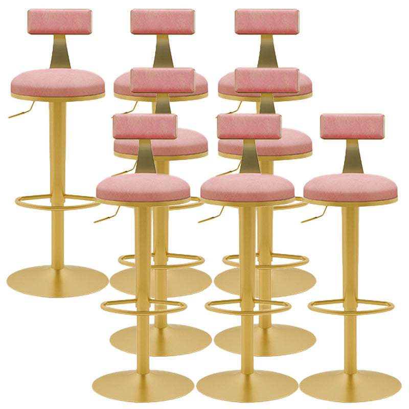 Glam Rotatable Backrest Counter Stool Steel Cafe Bar Stool with Cushion and Pedal