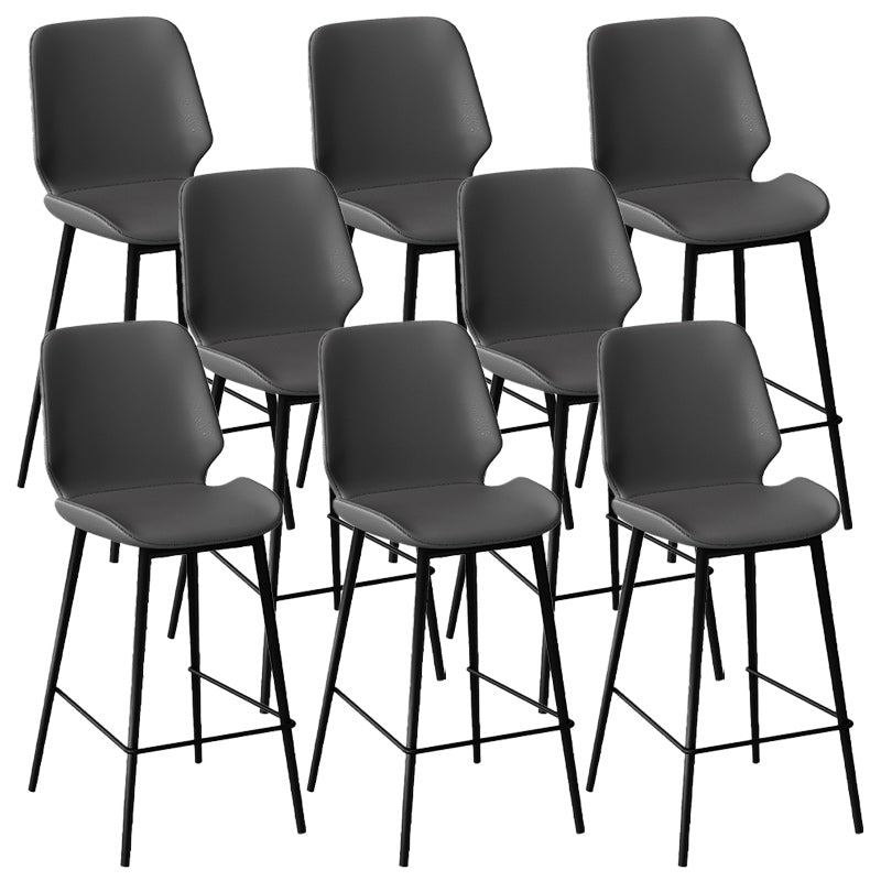 Scandinavian Bucket Counter & Bar Stool Footrest Leather Indoor Counter Stool