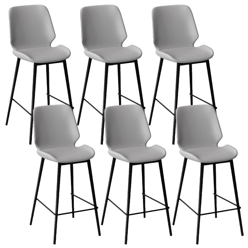 Scandinavian Bucket Counter & Bar Stool Footrest Leather Indoor Counter Stool