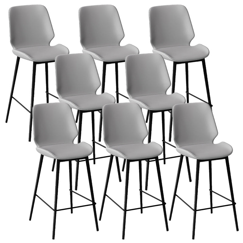 Scandinavian Bucket Counter & Bar Stool Footrest Leather Indoor Counter Stool