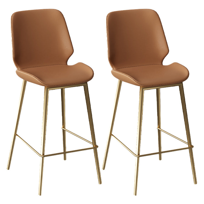 Scandinavian Bucket Counter & Bar Stool Footrest Leather Indoor Counter Stool