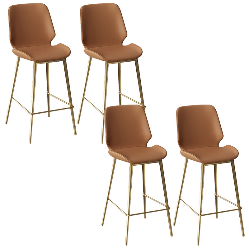 Scandinavian Bucket Counter & Bar Stool Footrest Leather Indoor Counter Stool