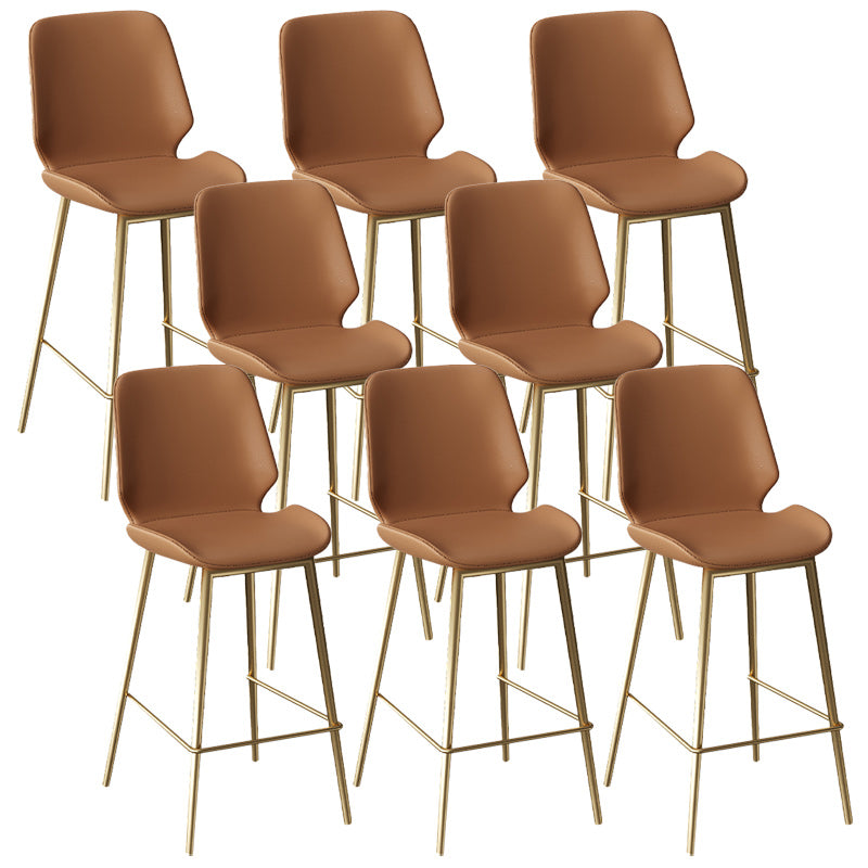 Scandinavian Bucket Counter & Bar Stool Footrest Leather Indoor Counter Stool