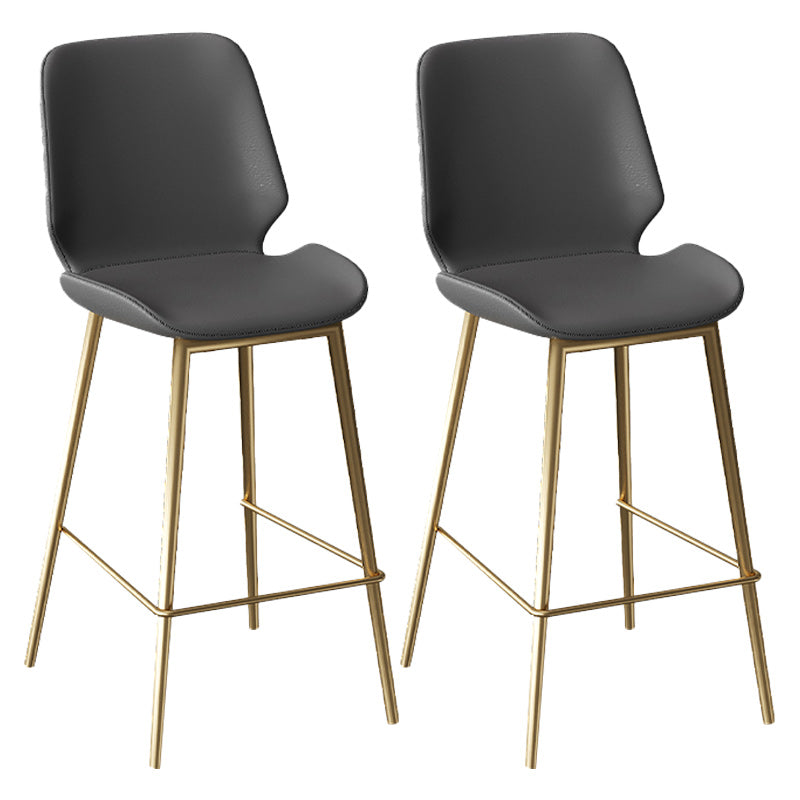 Scandinavian Bucket Counter & Bar Stool Footrest Leather Indoor Counter Stool