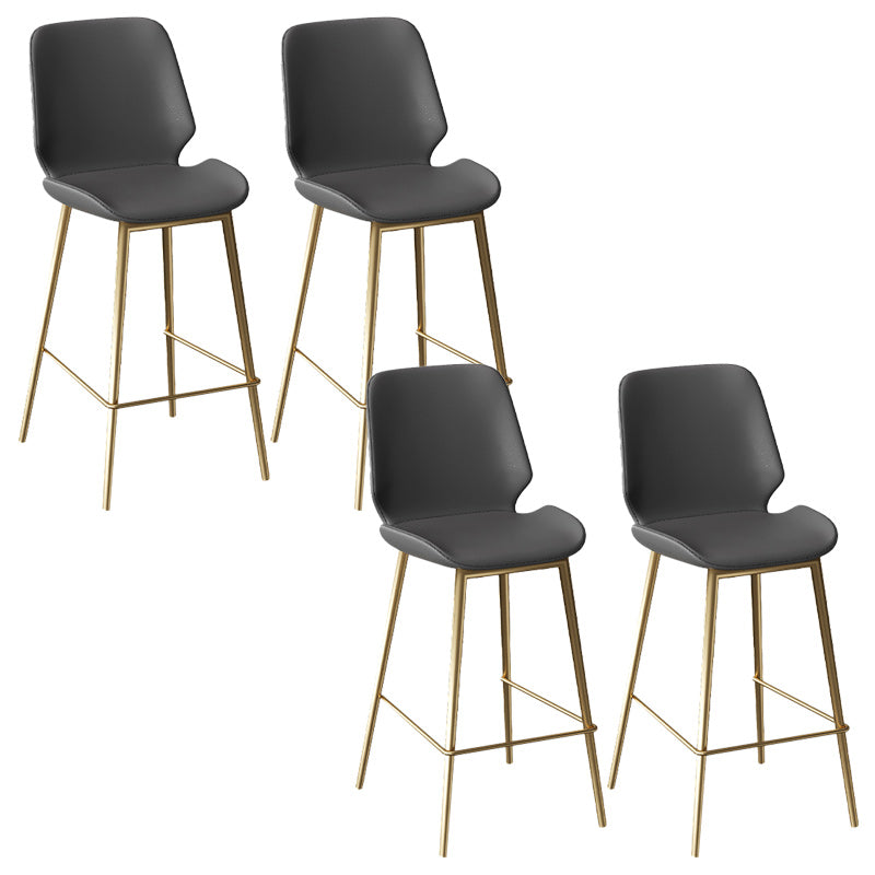 Scandinavian Bucket Counter & Bar Stool Footrest Leather Indoor Counter Stool