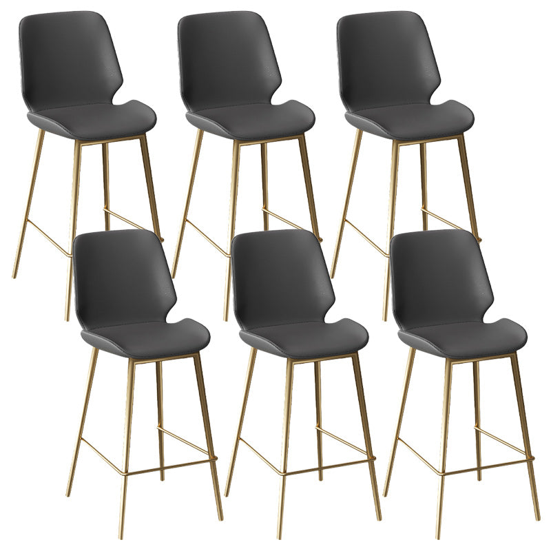 Scandinavian Bucket Counter & Bar Stool Footrest Leather Indoor Counter Stool