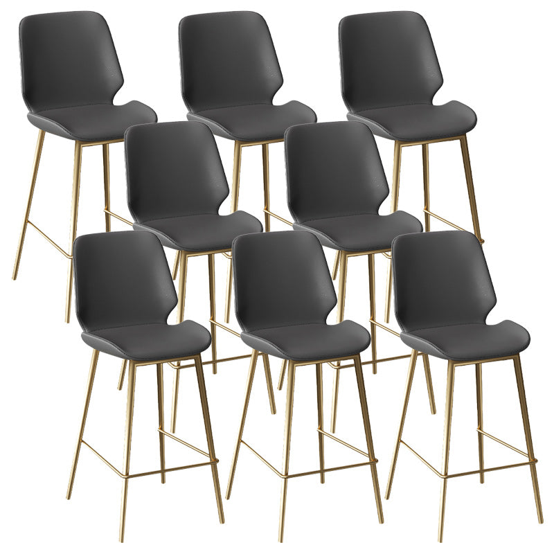 Scandinavian Bucket Counter & Bar Stool Footrest Leather Indoor Counter Stool