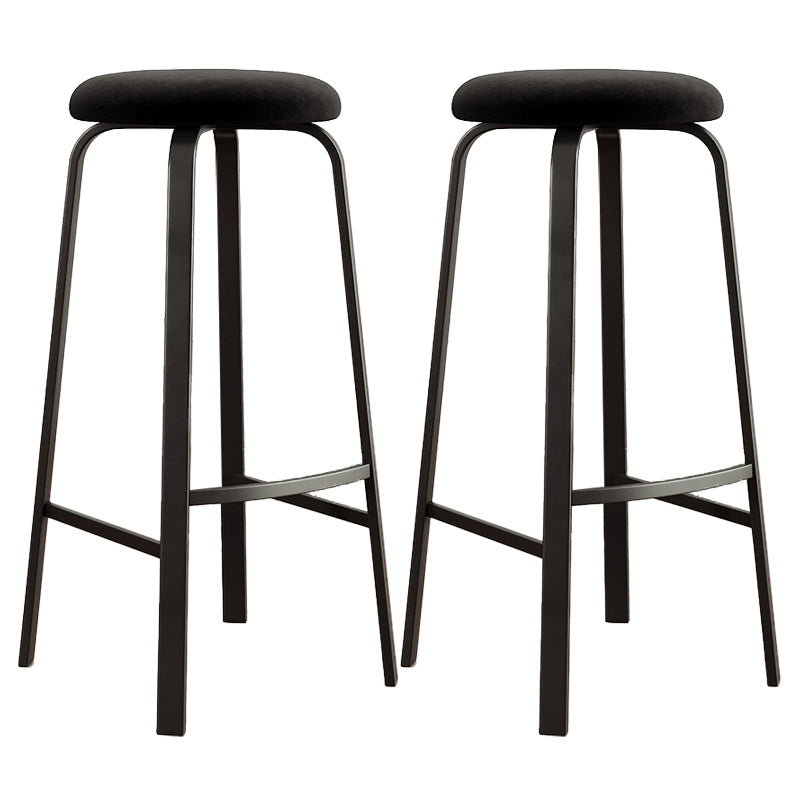 Modern Armless Stackable Counter Stool Iron Cafe Bar Stool with Cushion and Pedal