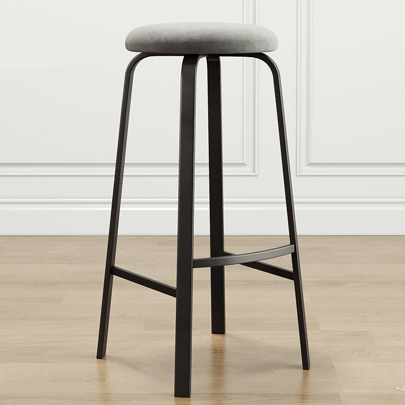 Modern Armless Stackable Counter Stool Iron Cafe Bar Stool with Cushion and Pedal
