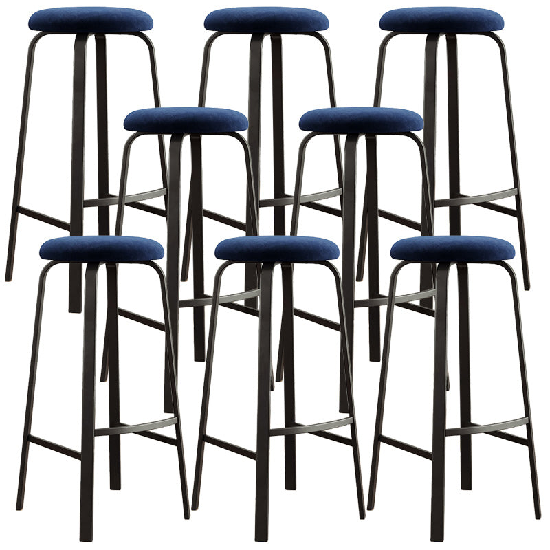Modern Armless Stackable Counter Stool Iron Cafe Bar Stool with Cushion and Pedal