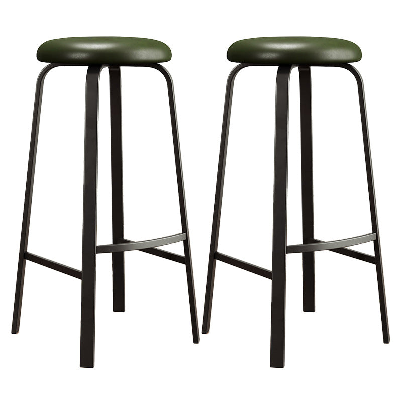 Modern Armless Stackable Counter Stool Iron Cafe Bar Stool with Cushion and Pedal