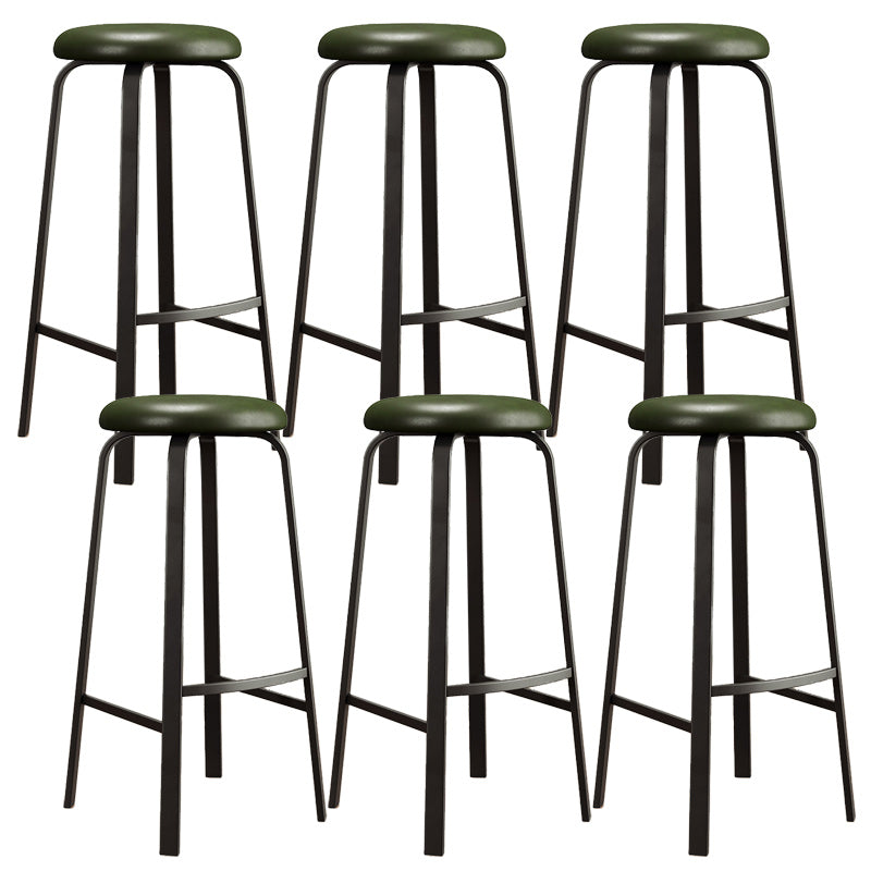 Modern Armless Stackable Counter Stool Iron Cafe Bar Stool with Cushion and Pedal