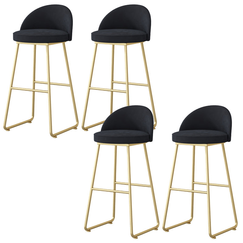 Nordic Glam Bar-stool Bucket Bar Stool for Home with Metal Legs