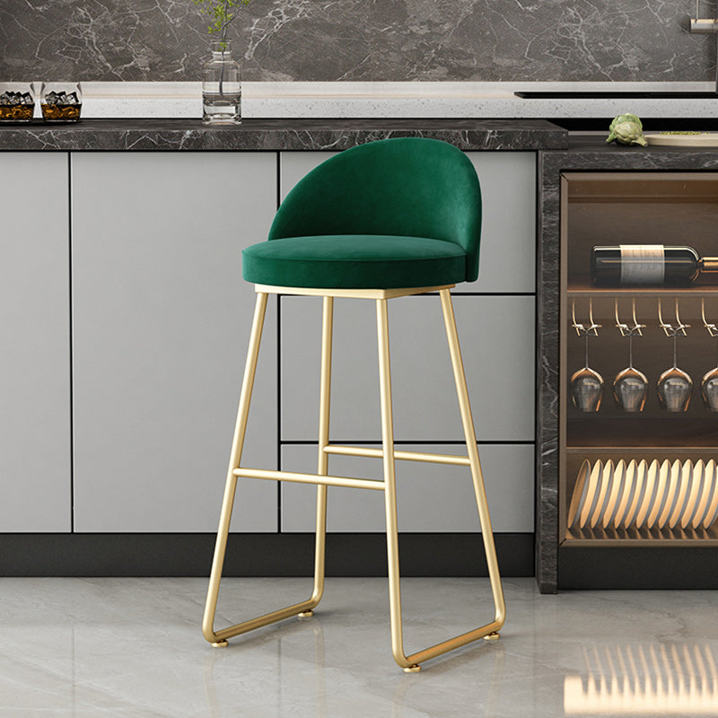 Nordic Glam Bar-stool Bucket Bar Stool for Home with Metal Legs