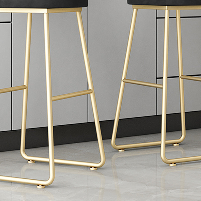 Nordic Glam Bar-stool Bucket Bar Stool for Home with Metal Legs
