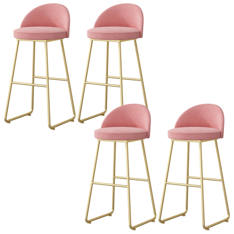 Nordic Glam Bar-stool Bucket Bar Stool for Home with Metal Legs